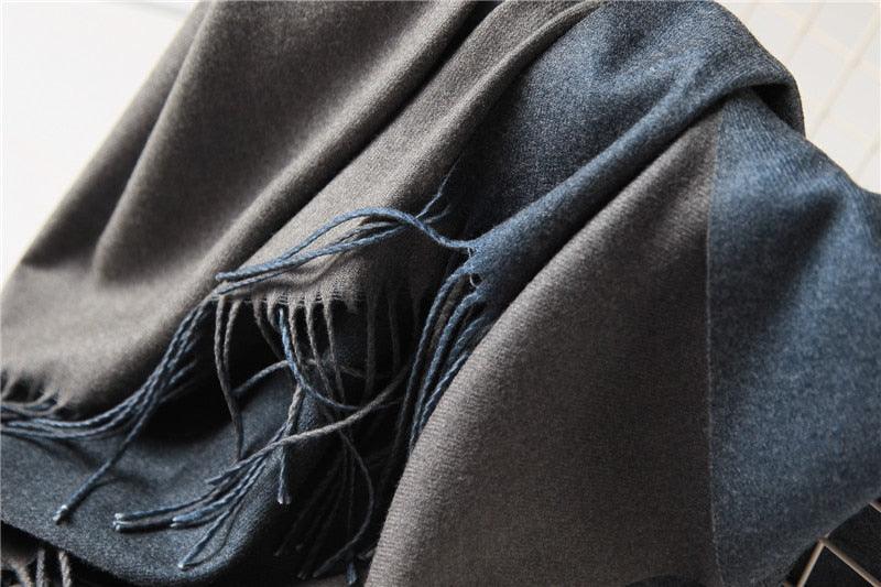 Écharpe d'hiver unie douce en cachemire léger, châle en cachemire, écharpe légère, châle, hijab, châle, écharpe élégante, couverture, bandana à pompons pour femme