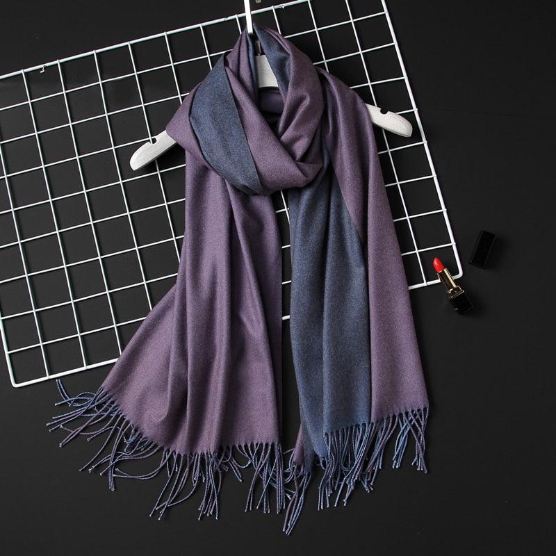 Écharpe d'hiver unie douce en cachemire léger, châle en cachemire, écharpe légère, châle, hijab, châle, écharpe élégante, couverture, bandana à pompons pour femme