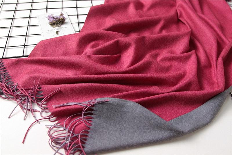 Écharpe d'hiver unie douce en cachemire léger, châle en cachemire, écharpe légère, châle, hijab, châle, écharpe élégante, couverture, bandana à pompons pour femme