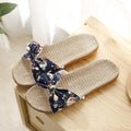 Chaussons de plage pour femme à motif floral avec nœud papillon, sandales plates uniques pour femme, pantoufles d'extérieur et d'intérieur
