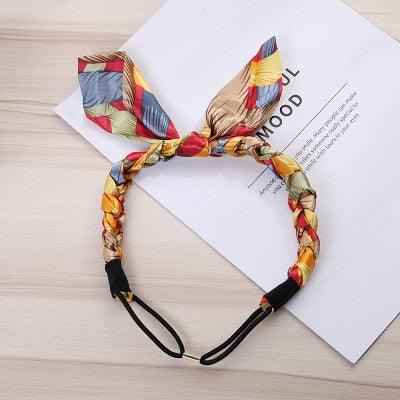 Accessoires de Cheveux Magnifiques pour Femmes : Bandeaux en Chiffon Floral, Nœud Papillon Tressé, Oreilles de Lapin, Bandeau Élastique, Feuille de Bananier pour la Plage
