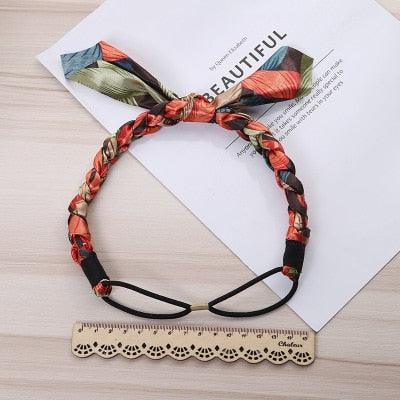Accessoires de Cheveux Magnifiques pour Femmes : Bandeaux en Chiffon Floral, Nœud Papillon Tressé, Oreilles de Lapin, Bandeau Élastique, Feuille de Bananier pour la Plage