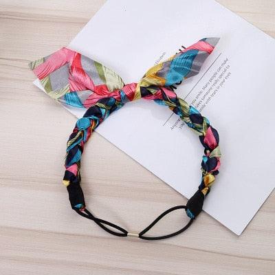 Accessoires de Cheveux Magnifiques pour Femmes : Bandeaux en Chiffon Floral, Nœud Papillon Tressé, Oreilles de Lapin, Bandeau Élastique, Feuille de Bananier pour la Plage