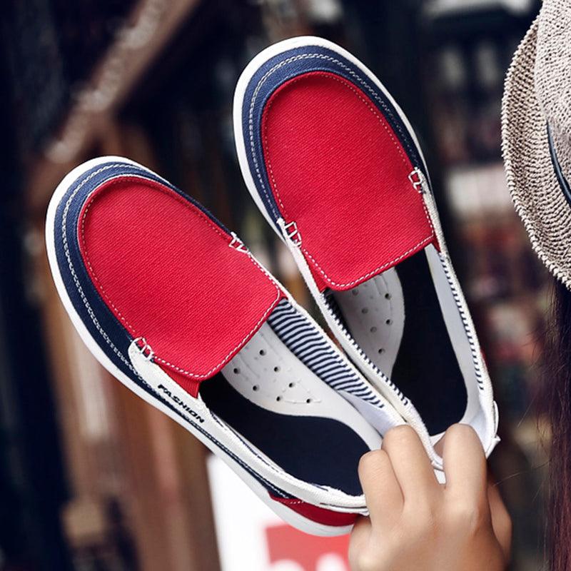 Chaussures plates pour femmes, nouvelles espadrilles décontractées en toile printemps-été, chaussures plates décontractées en maille respirante pour la course, chaussures plates confortables à enfiler pour femmes