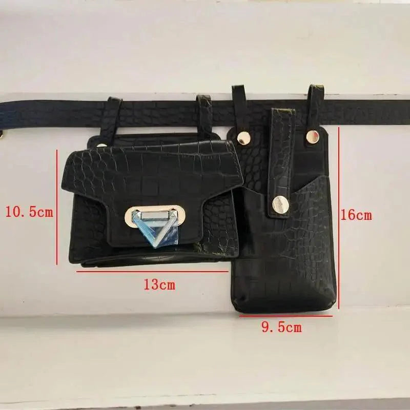 Sac banane de luxe en cuir pour femmes, sac à bandoulière rétro noir, sac de soirée pour femmes et filles