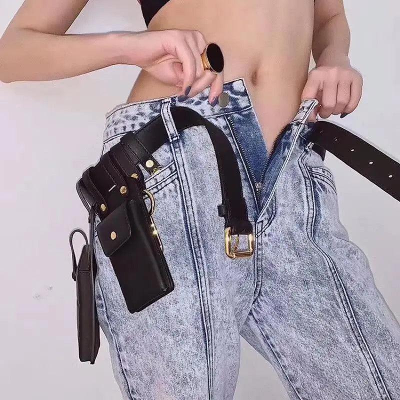Sac banane de luxe en cuir pour femmes, sac à bandoulière rétro noir, sac de soirée pour femmes et filles