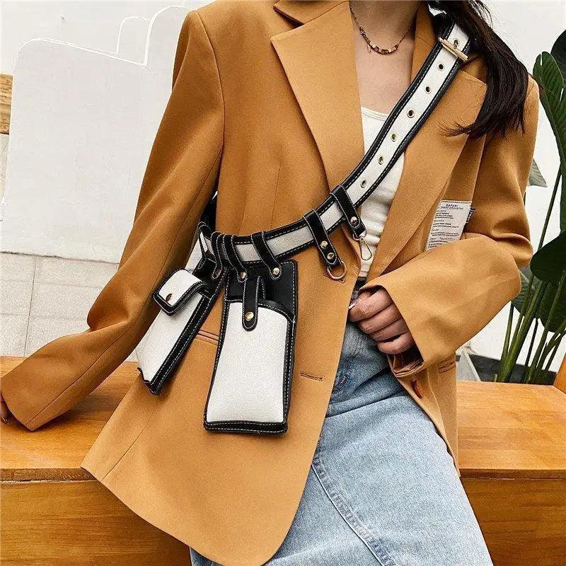 Sac banane de luxe en cuir pour femmes, sac à bandoulière rétro noir, sac de soirée pour femmes et filles