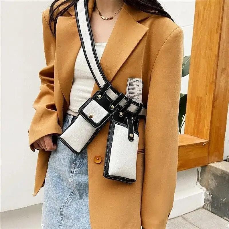 Sac banane de luxe en cuir pour femmes, sac à bandoulière rétro noir, sac de soirée pour femmes et filles
