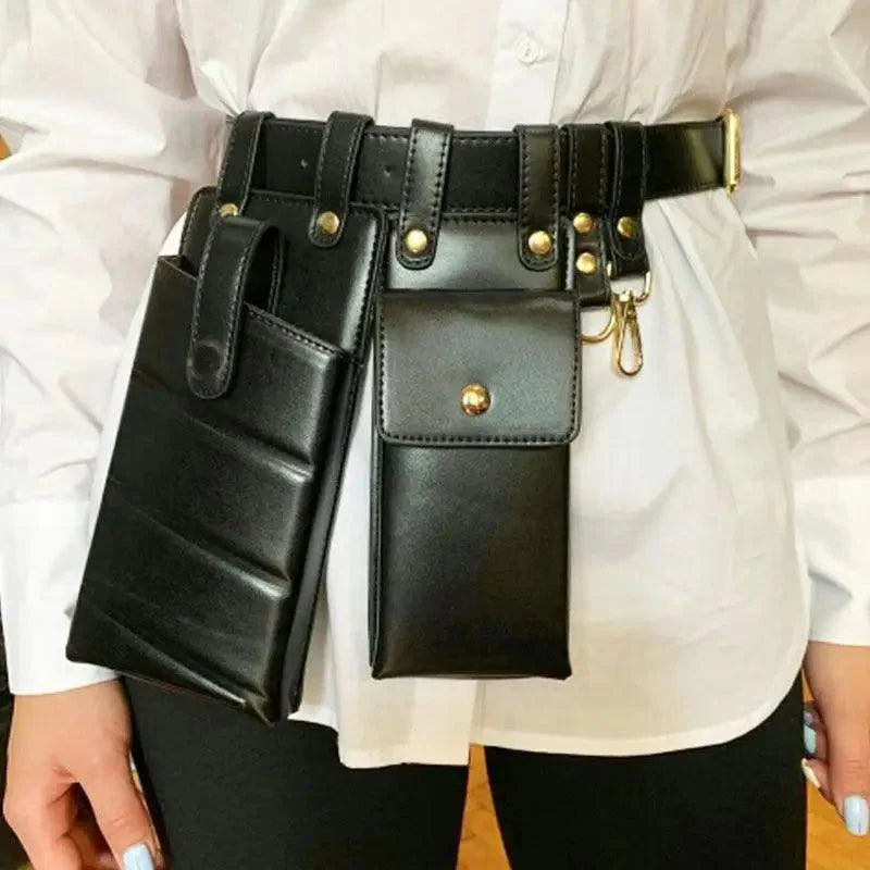 Sac banane de luxe en cuir pour femmes, sac à bandoulière rétro noir, sac de soirée pour femmes et filles