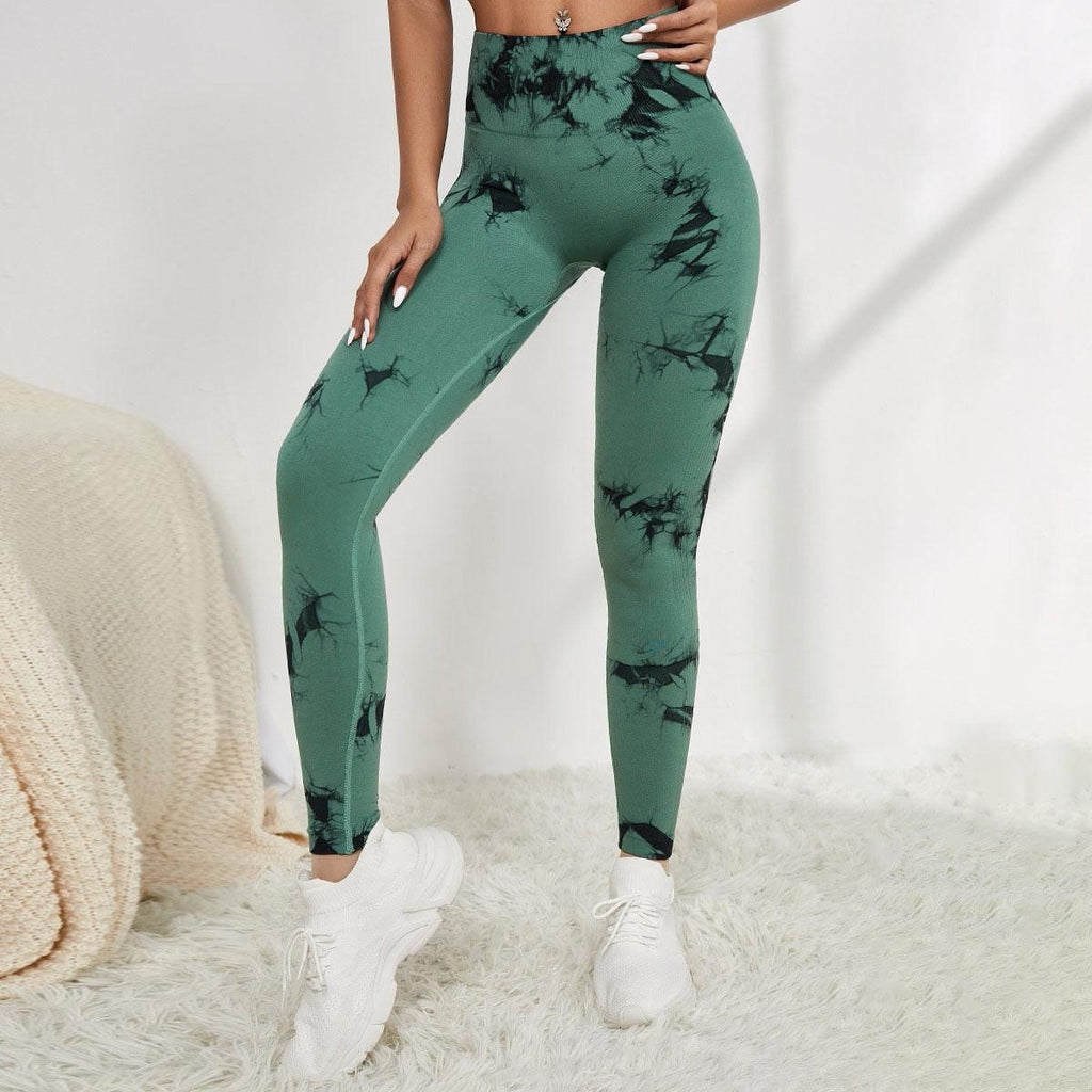 Leggings de sport pour femmes - Pantalon de yoga gainant push-up - Legging sans couture taille haute avec contrôle du ventre pour le fitness, la gym et la compression - Vêtements pour femmes