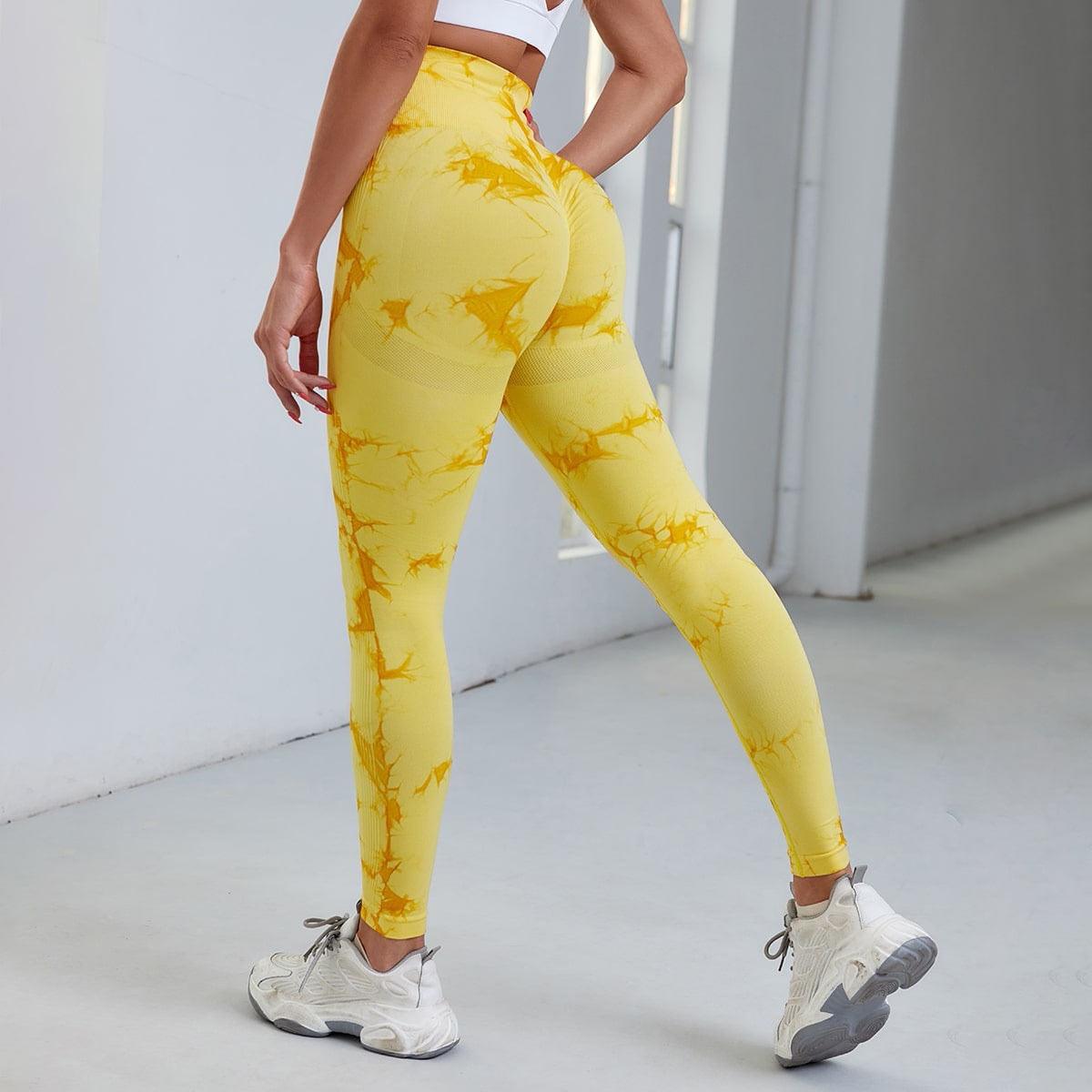 Leggings de sport pour femmes - Pantalon de yoga gainant push-up - Legging sans couture taille haute avec contrôle du ventre pour le fitness, la gym et la compression - Vêtements pour femmes