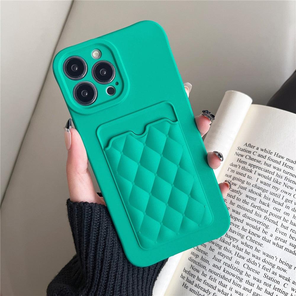 Fashion Femme Luxe Motif Étui Portefeuille Pour iPhone 14 11 12 13 Pro Max Housse en Silicone Souple avec Porte-Cartes Housse en Silicone avec Porte-Cartes Compatible avec iPhone