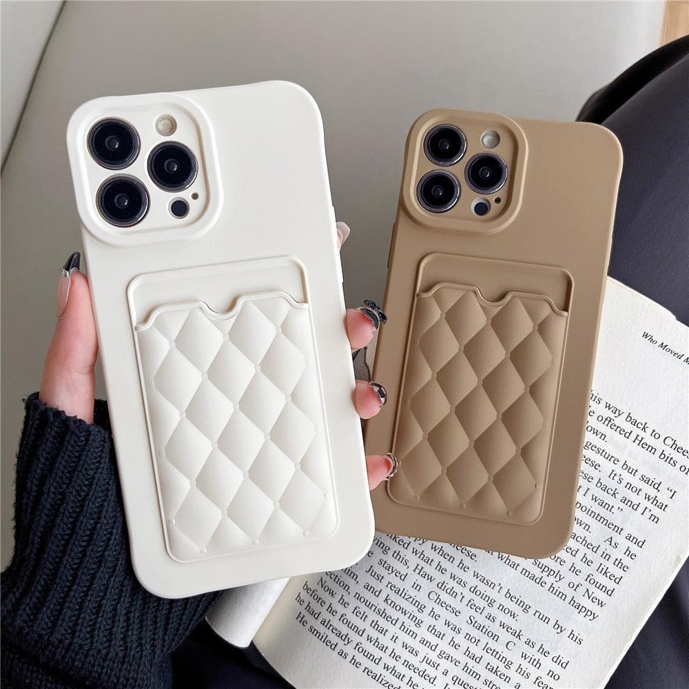 Fashion Femme Luxe Motif Étui Portefeuille Pour iPhone 14 11 12 13 Pro Max Housse en Silicone Souple avec Porte-Cartes Housse en Silicone avec Porte-Cartes Compatible avec iPhone