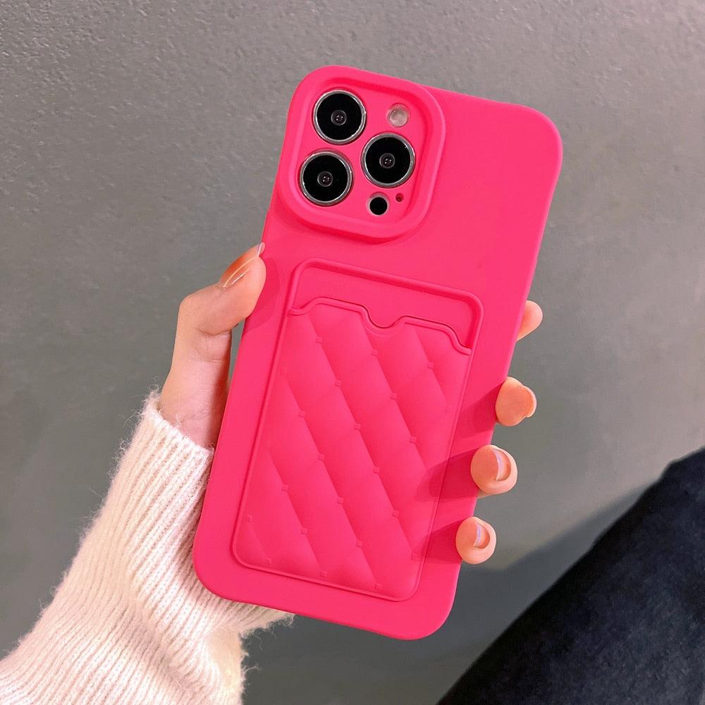 Fashion Femme Luxe Motif Étui Portefeuille Pour iPhone 14 11 12 13 Pro Max Housse en Silicone Souple avec Porte-Cartes Housse en Silicone avec Porte-Cartes Compatible avec iPhone