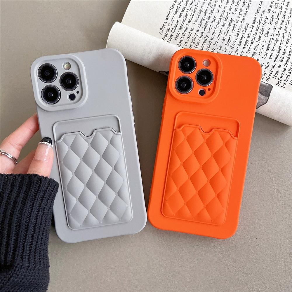 Fashion Femme Luxe Motif Étui Portefeuille Pour iPhone 14 11 12 13 Pro Max Housse en Silicone Souple avec Porte-Cartes Housse en Silicone avec Porte-Cartes Compatible avec iPhone