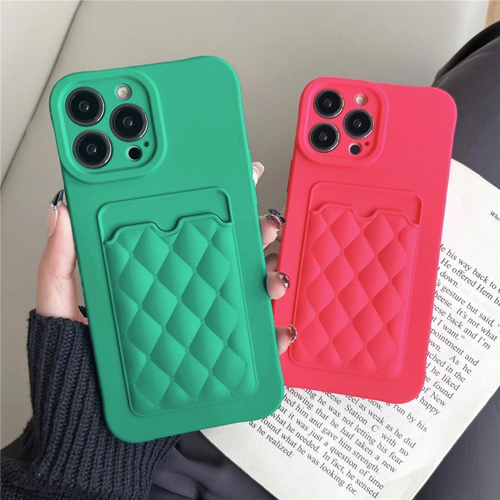Fashion Femme Luxe Motif Étui Portefeuille Pour iPhone 14 11 12 13 Pro Max Housse en Silicone Souple avec Porte-Cartes Housse en Silicone avec Porte-Cartes Compatible avec iPhone