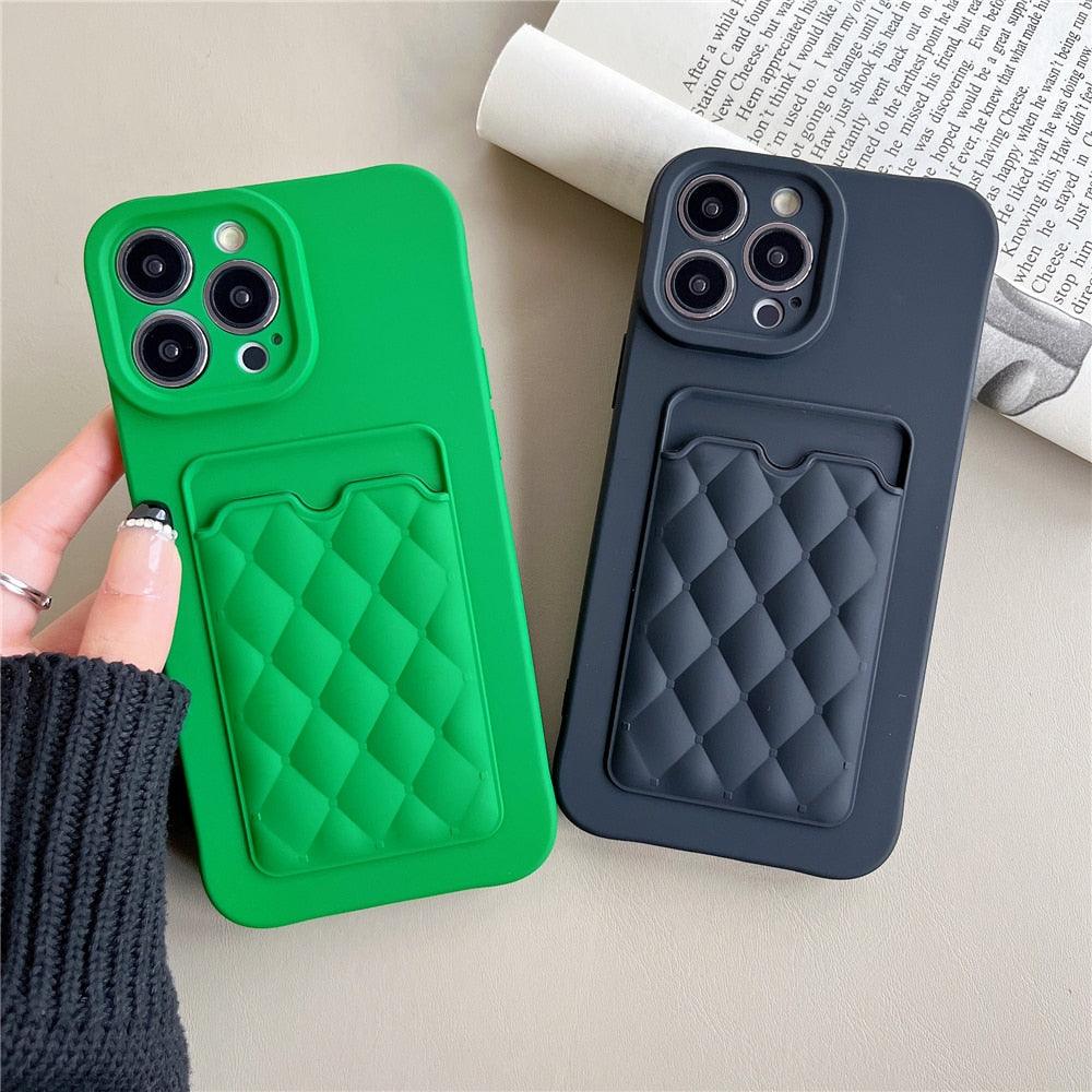 Fashion Femme Luxe Motif Étui Portefeuille Pour iPhone 14 11 12 13 Pro Max Housse en Silicone Souple avec Porte-Cartes Housse en Silicone avec Porte-Cartes Compatible avec iPhone