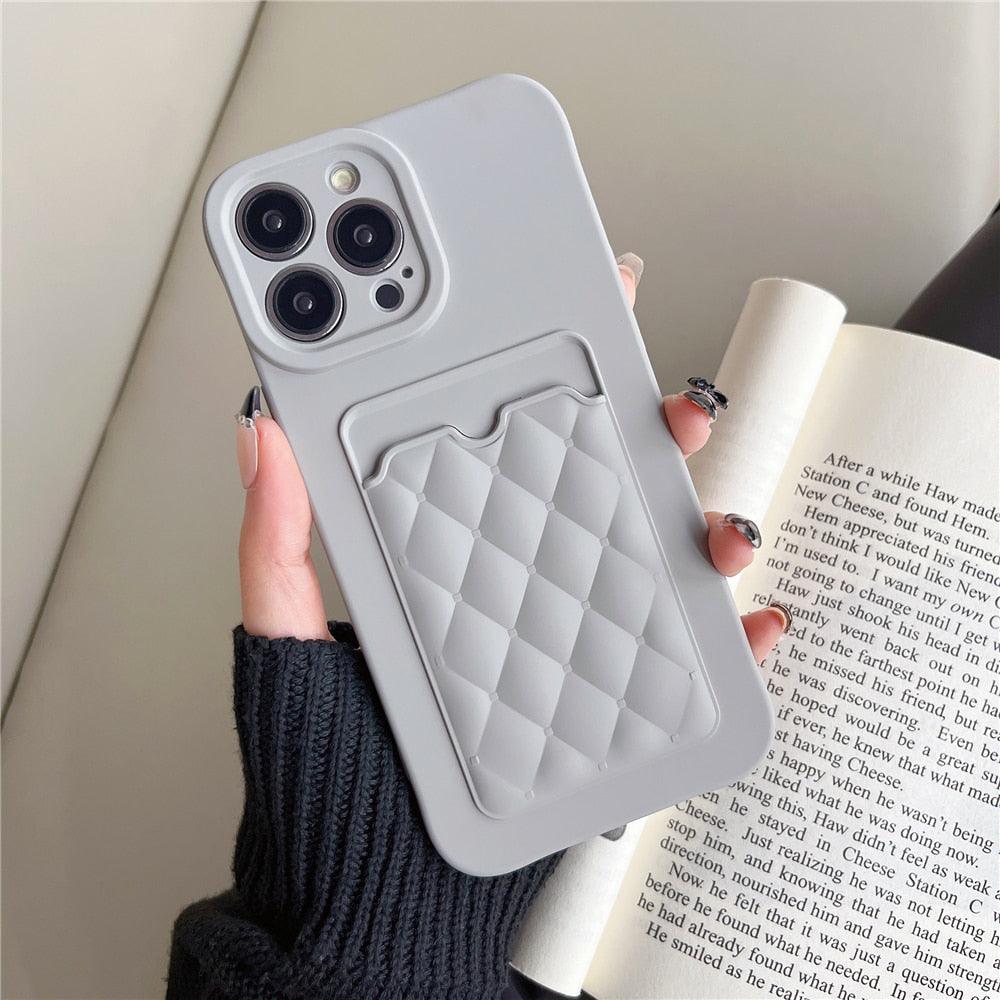 Fashion Femme Luxe Motif Étui Portefeuille Pour iPhone 14 11 12 13 Pro Max Housse en Silicone Souple avec Porte-Cartes Housse en Silicone avec Porte-Cartes Compatible avec iPhone