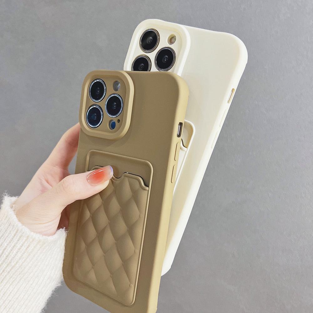 Fashion Femme Luxe Motif Étui Portefeuille Pour iPhone 14 11 12 13 Pro Max Housse en Silicone Souple avec Porte-Cartes Housse en Silicone avec Porte-Cartes Compatible avec iPhone