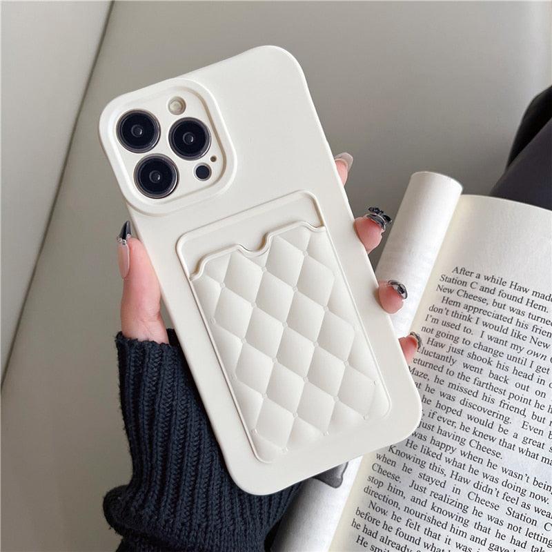 Fashion Femme Luxe Motif Étui Portefeuille Pour iPhone 14 11 12 13 Pro Max Housse en Silicone Souple avec Porte-Cartes Housse en Silicone avec Porte-Cartes Compatible avec iPhone