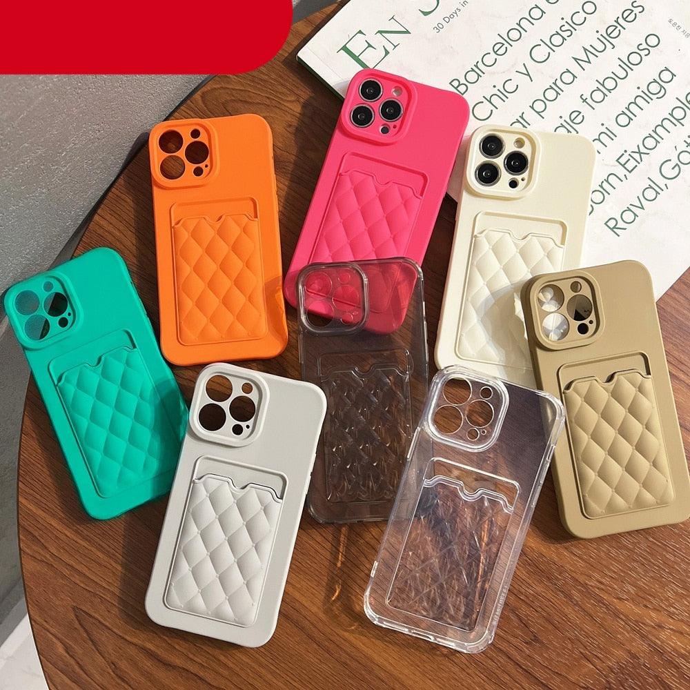 Fashion Femme Luxe Motif Étui Portefeuille Pour iPhone 14 11 12 13 Pro Max Housse en Silicone Souple avec Porte-Cartes Housse en Silicone avec Porte-Cartes Compatible avec iPhone