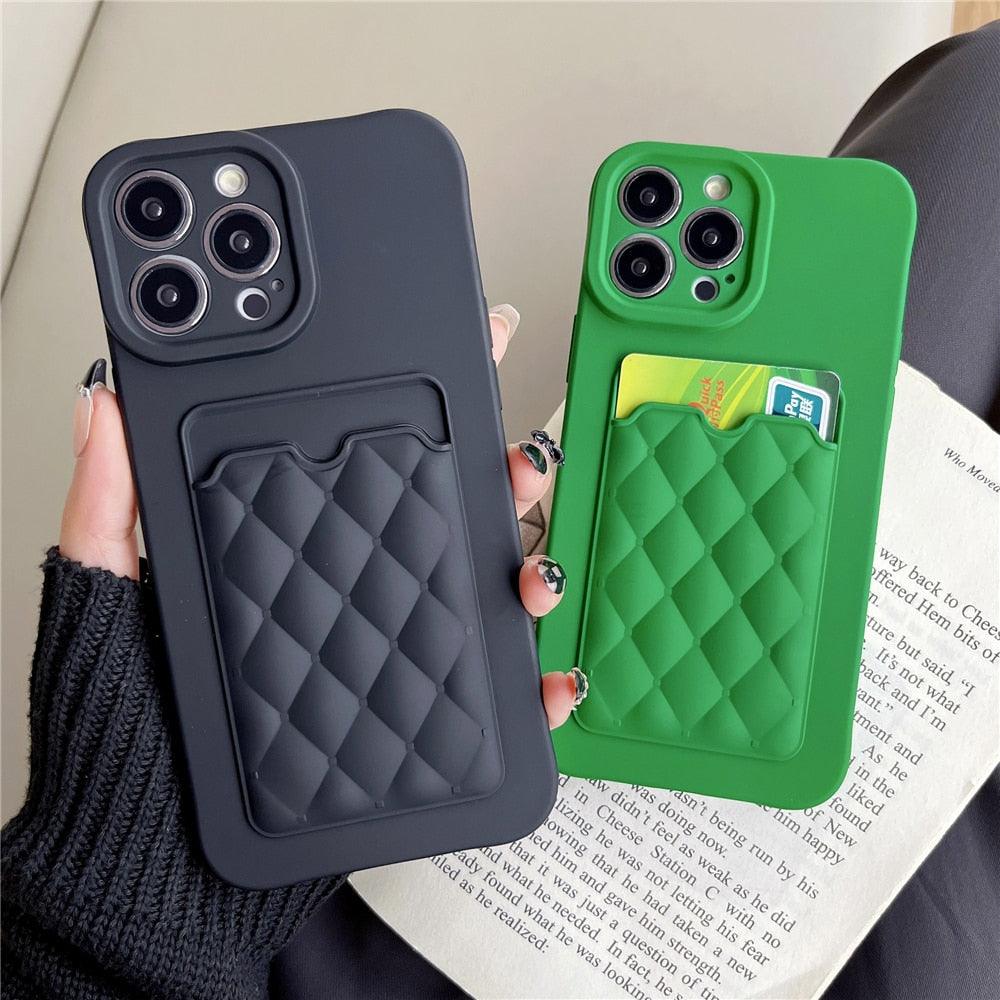 Fashion Femme Luxe Motif Étui Portefeuille Pour iPhone 14 11 12 13 Pro Max Housse en Silicone Souple avec Porte-Cartes Housse en Silicone avec Porte-Cartes Compatible avec iPhone
