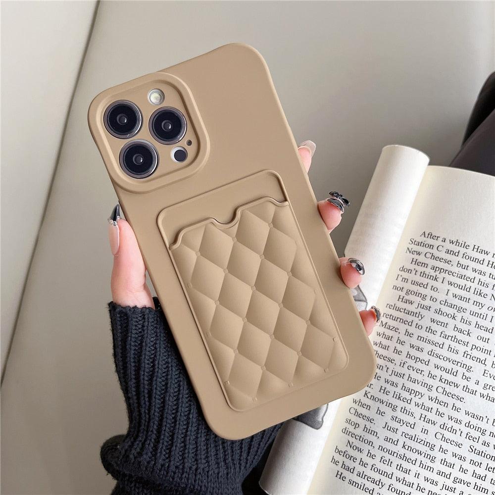 Fashion Femme Luxe Motif Étui Portefeuille Pour iPhone 14 11 12 13 Pro Max Housse en Silicone Souple avec Porte-Cartes Housse en Silicone avec Porte-Cartes Compatible avec iPhone