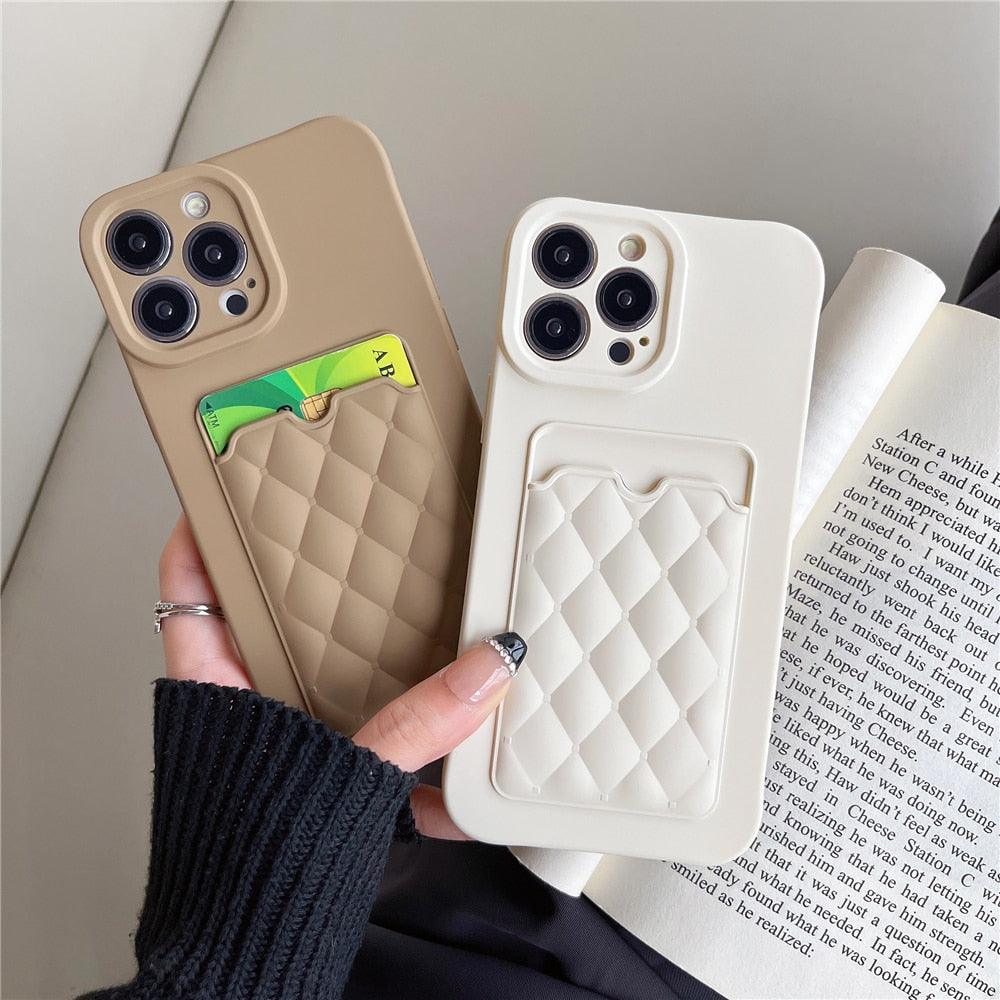 Fashion Femme Luxe Motif Étui Portefeuille Pour iPhone 14 11 12 13 Pro Max Housse en Silicone Souple avec Porte-Cartes Housse en Silicone avec Porte-Cartes Compatible avec iPhone