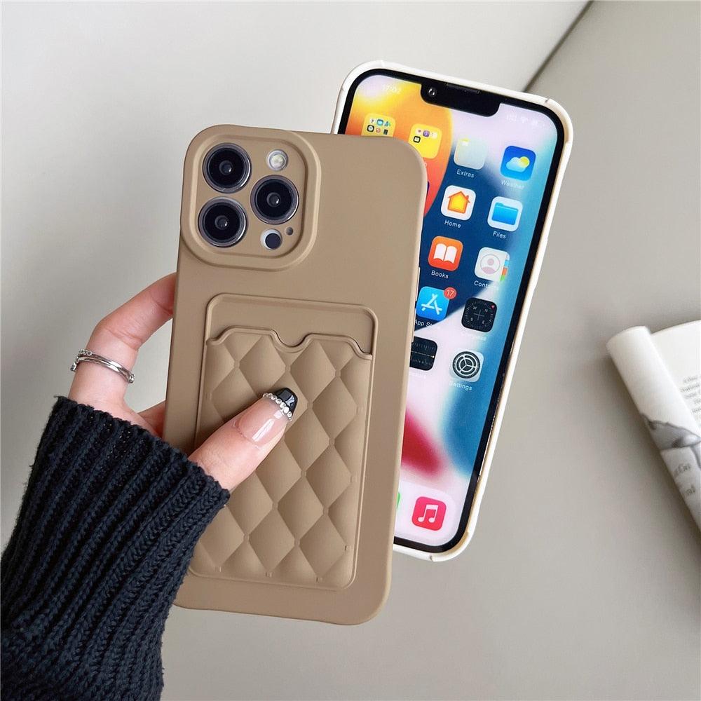 Fashion Femme Luxe Motif Étui Portefeuille Pour iPhone 14 11 12 13 Pro Max Housse en Silicone Souple avec Porte-Cartes Housse en Silicone avec Porte-Cartes Compatible avec iPhone