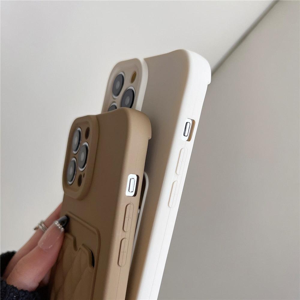 Fashion Femme Luxe Motif Étui Portefeuille Pour iPhone 14 11 12 13 Pro Max Housse en Silicone Souple avec Porte-Cartes Housse en Silicone avec Porte-Cartes Compatible avec iPhone