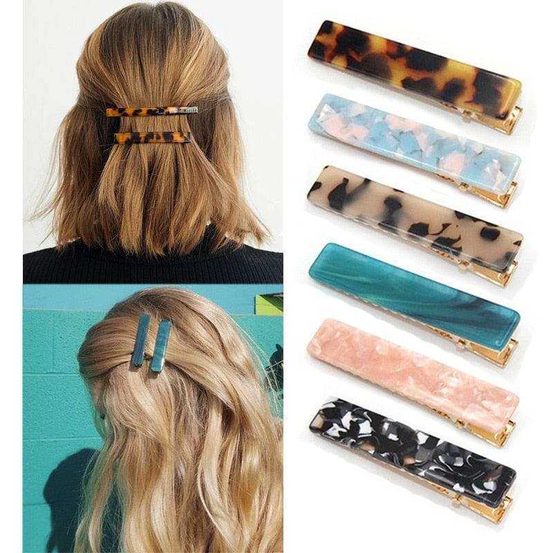 Épingles à Cheveux Métal Acétate pour Femmes, Clip Léopard, Épingles Géométriques, Barrette, Superbes Accessoires Cheveux pour Femmes