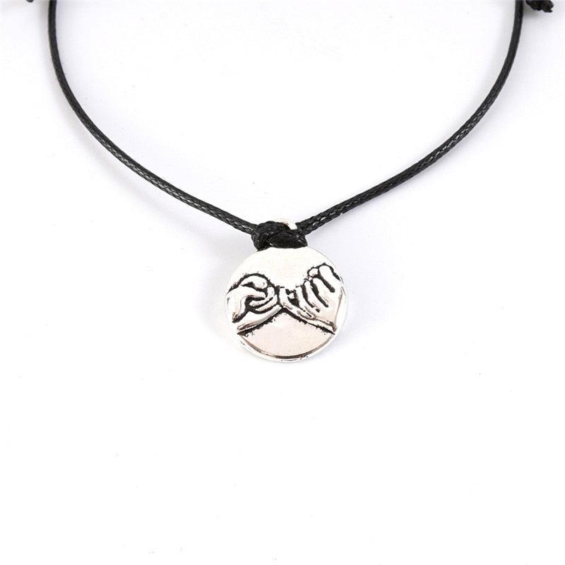 Bracelet Promesse d'Amitié pour Femme, Breloque Promesse du Petit Doigt, Meilleur Ami à Distance, Bracelets d'Amitié Assortis, Cadeau pour Amie Mère Couple Famille Femme Adolescente