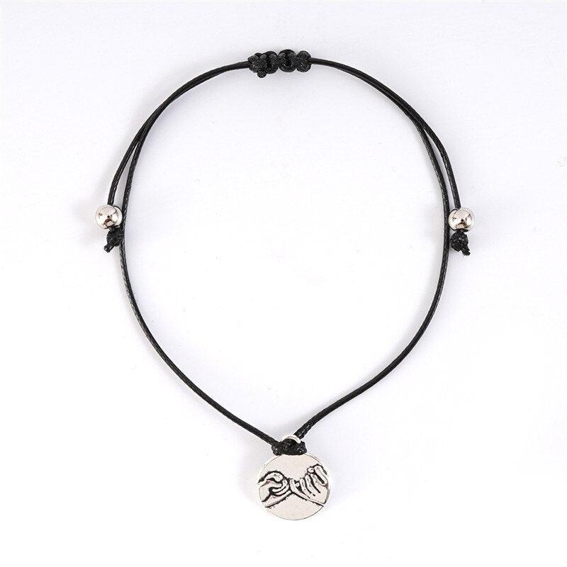 Bracelet Promesse d'Amitié pour Femme, Breloque Promesse du Petit Doigt, Meilleur Ami à Distance, Bracelets d'Amitié Assortis, Cadeau pour Amie Mère Couple Famille Femme Adolescente
