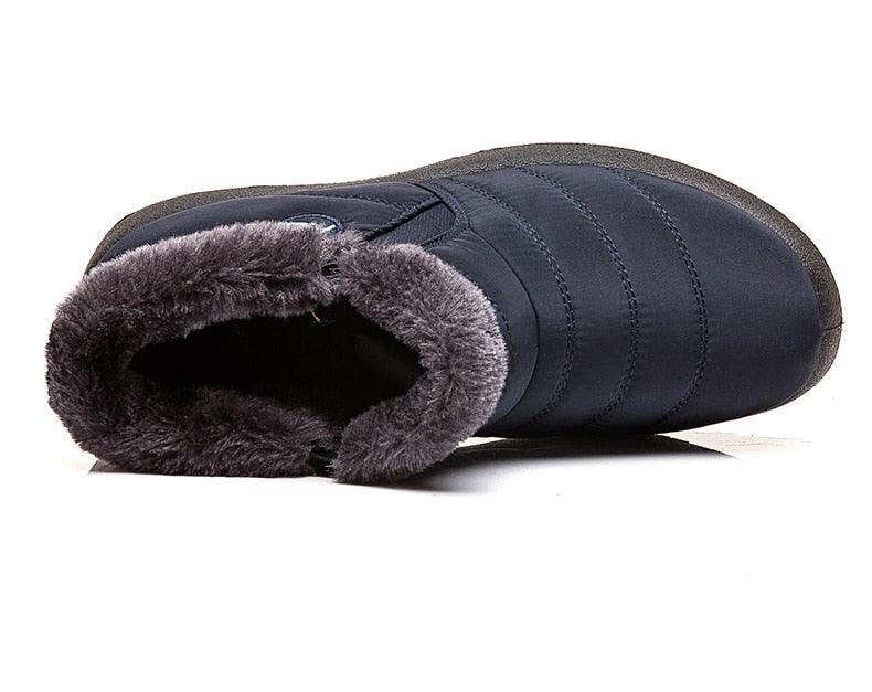 Bottes Imperméables Femme Bottes de Neige d'Hiver Décontractées Légères Cheville Chaude Bottes d'Hiver Fourrées Chaussures Confortables pour Femme