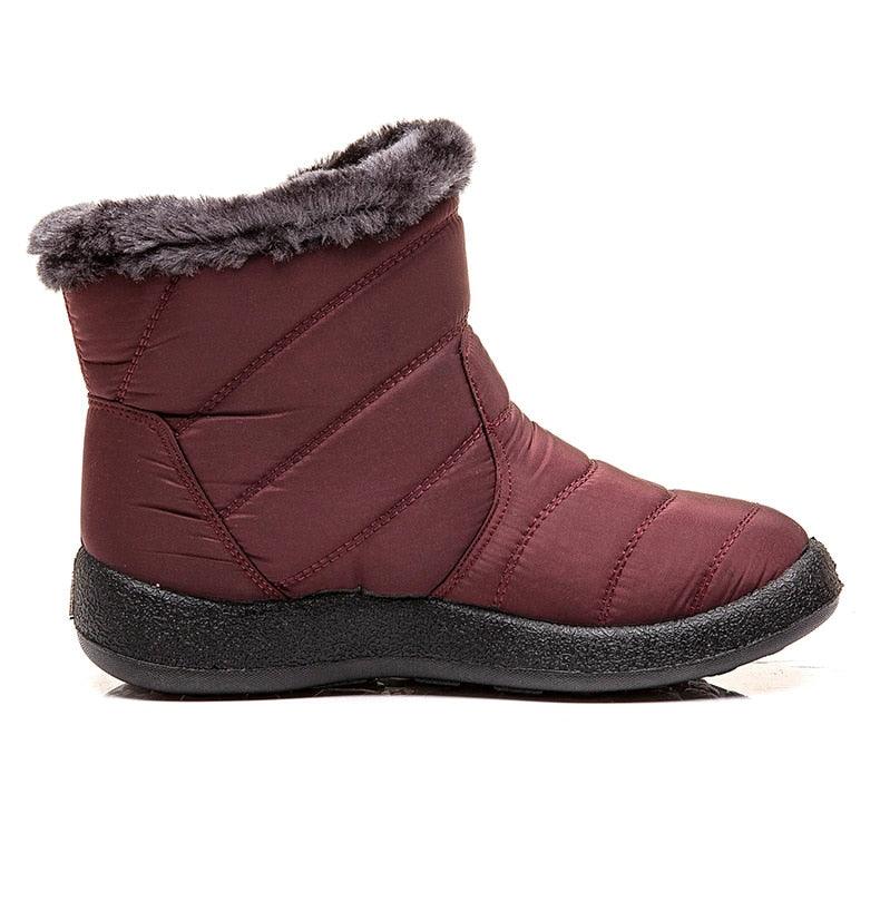 Bottes Imperméables Femme Bottes de Neige d'Hiver Décontractées Légères Cheville Chaude Bottes d'Hiver Fourrées Chaussures Confortables pour Femme