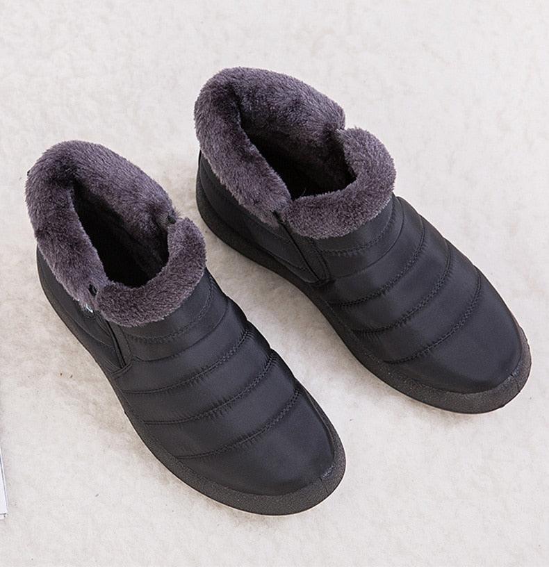 Bottes Imperméables Femme Bottes de Neige d'Hiver Décontractées Légères Cheville Chaude Bottes d'Hiver Fourrées Chaussures Confortables pour Femme
