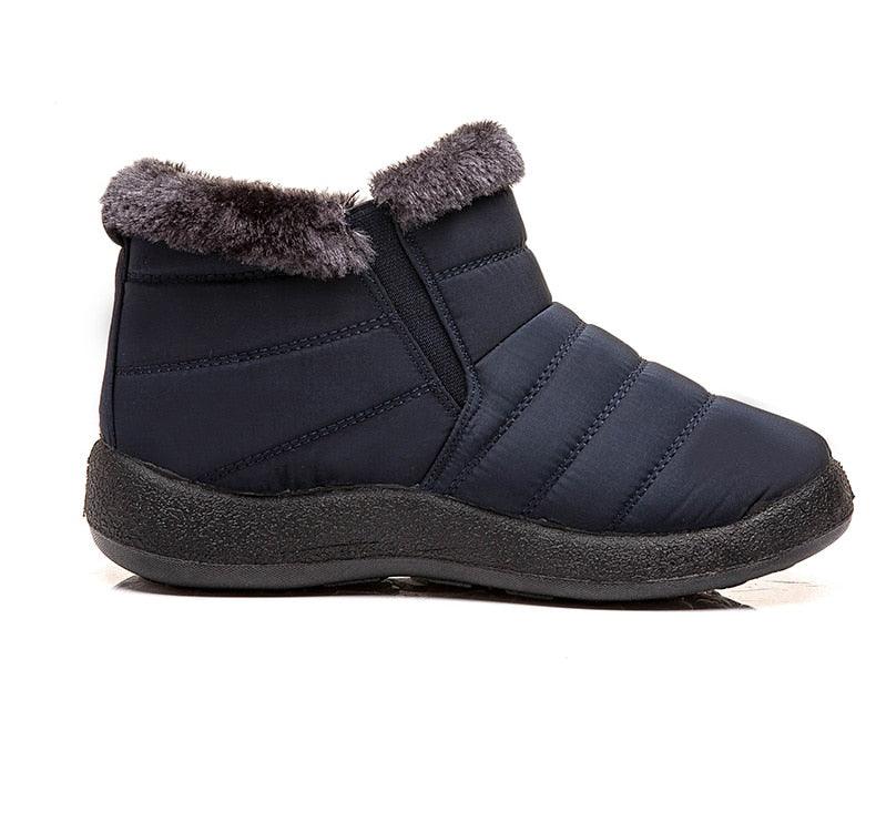 Bottes Imperméables Femme Bottes de Neige d'Hiver Décontractées Légères Cheville Chaude Bottes d'Hiver Fourrées Chaussures Confortables pour Femme