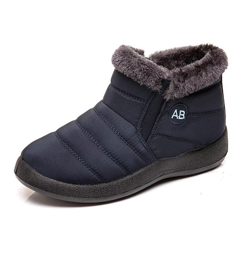 Bottes Imperméables Femme Bottes de Neige d'Hiver Décontractées Légères Cheville Chaude Bottes d'Hiver Fourrées Chaussures Confortables pour Femme