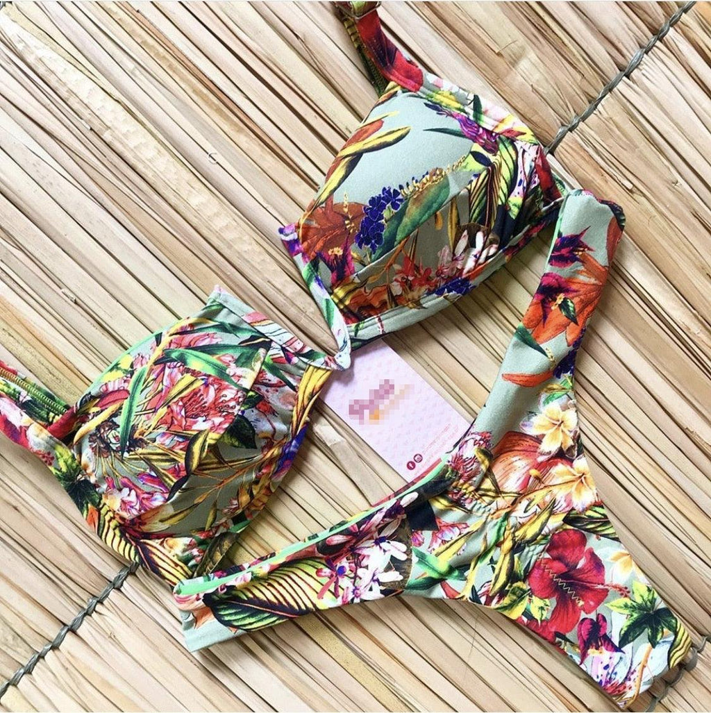Maillot de bain bikini à la mode pour femme Ensemble de bikini pour femme Nœud Push Up Maillot de bain Confortable Été Maillot de bain string côtelé à nouer pour femme Maillot de bain string à lacets