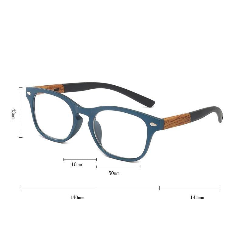 Monture Légère Tendance Lunettes de Soleil Design Élégant Veinure Bois Lunettes de Lecture pour Femmes Hommes Mode Presbytie Lunettes de Vue Homme Dioptrie Moderne