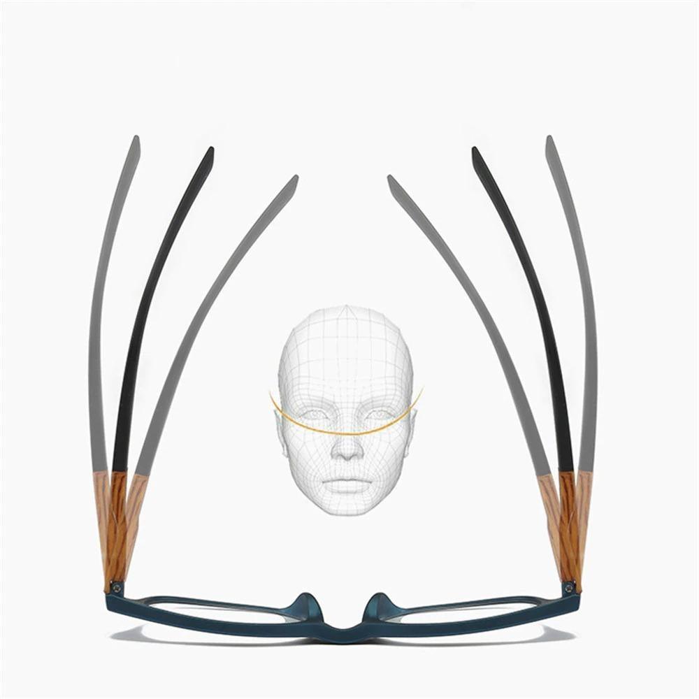 Monture Légère Tendance Lunettes de Soleil Design Élégant Veinure Bois Lunettes de Lecture pour Femmes Hommes Mode Presbytie Lunettes de Vue Homme Dioptrie Moderne