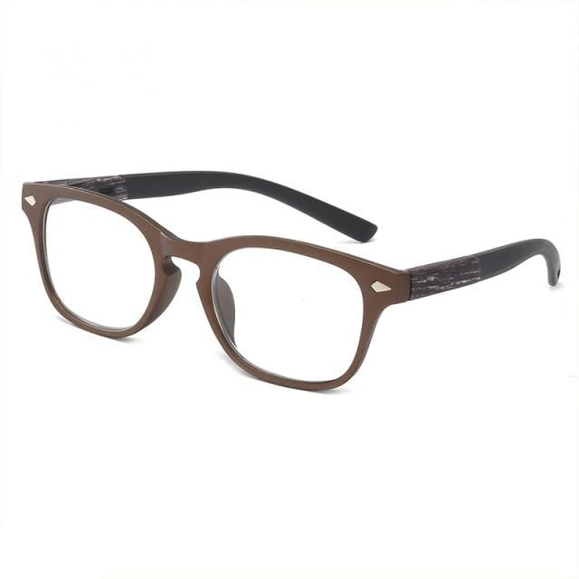 Monture Légère Tendance Lunettes de Soleil Design Élégant Veinure Bois Lunettes de Lecture pour Femmes Hommes Mode Presbytie Lunettes de Vue Homme Dioptrie Moderne