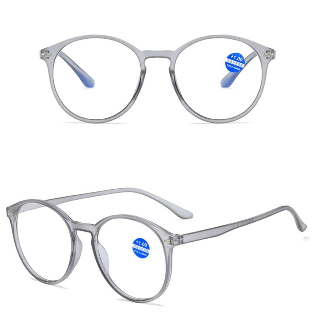 Lunettes de Lecture Rondes Tendance Femme et Homme Monture Ultralégère Anti-Lumière Bleue Unisexe Lunettes de Vue Élégantes Verres Transparents Dioptries +1+1.5+2+2.5+3+3.5+4