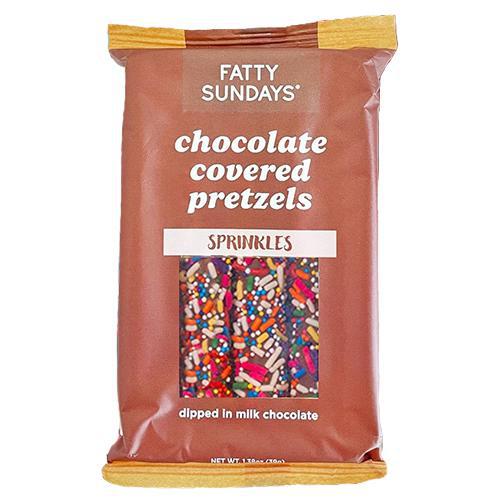 Fatty Sundays - Bretzels enrobés de chocolat 'Sprinkles' (42G)