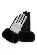 Gants Smart Touch en fausse fourrure et couleurs mélangées