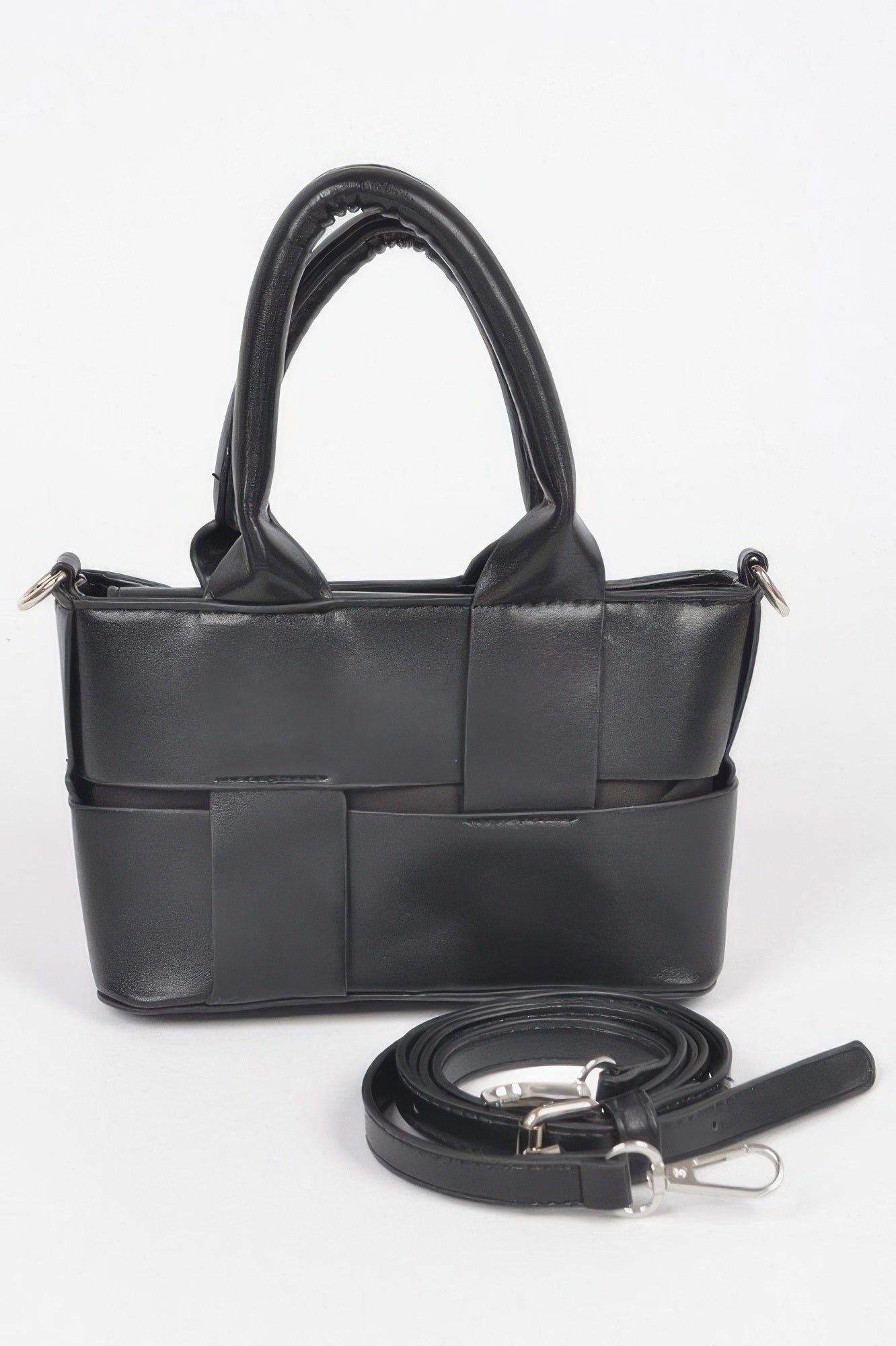 Petit sac fourre-tout tressé en similicuir