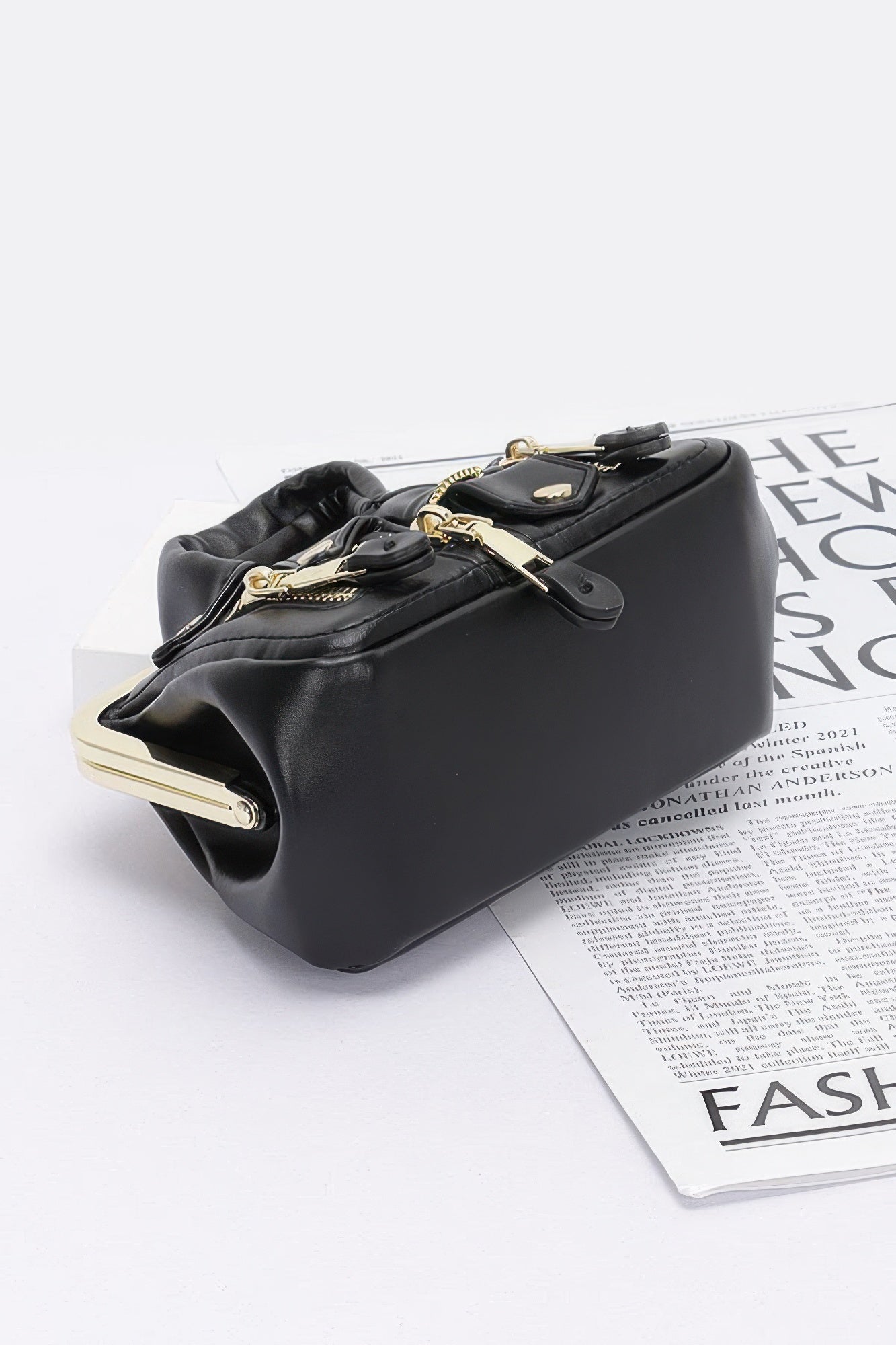 Faux Leather Jacket Style Crossbody Bag