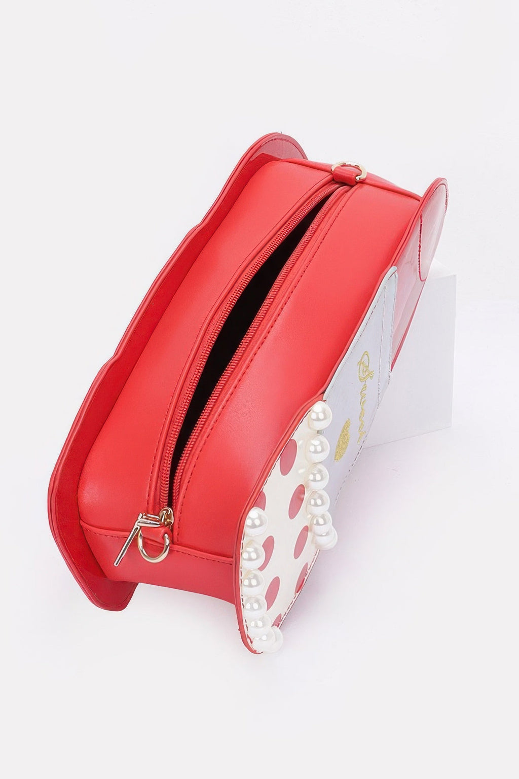 Sac fantaisie en similicuir en forme de rouge à lèvres