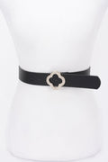Ceinture grande taille en similicuir et boucle métallique
