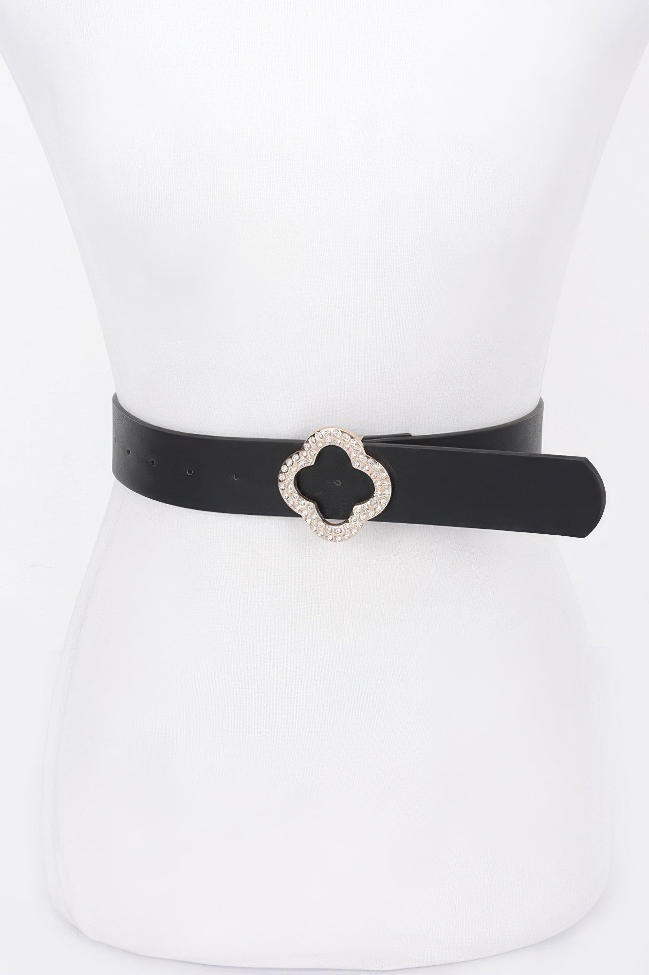 Ceinture grande taille en similicuir et boucle métallique